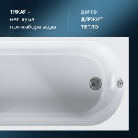 Акриловая ванна AM.PM X-Joy W94A 180x80 см, пристенная, белая, с каркасом