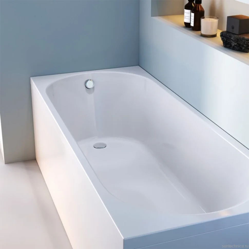Акриловая ванна AM.PM X-Joy W94A 180x80 см, пристенная, белая, с каркасом