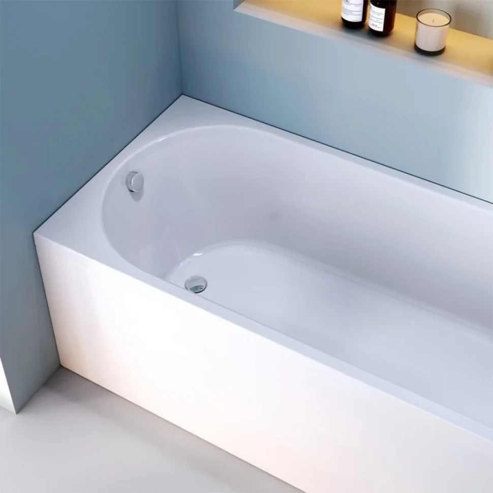 Акриловая ванна AM.PM X-Joy W94A 180x80 см, пристенная, белая, с каркасом