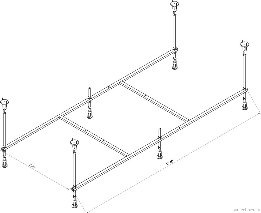 Акриловая ванна AM.PM X-Joy W94A 180x80 см, пристенная, белая, с каркасом