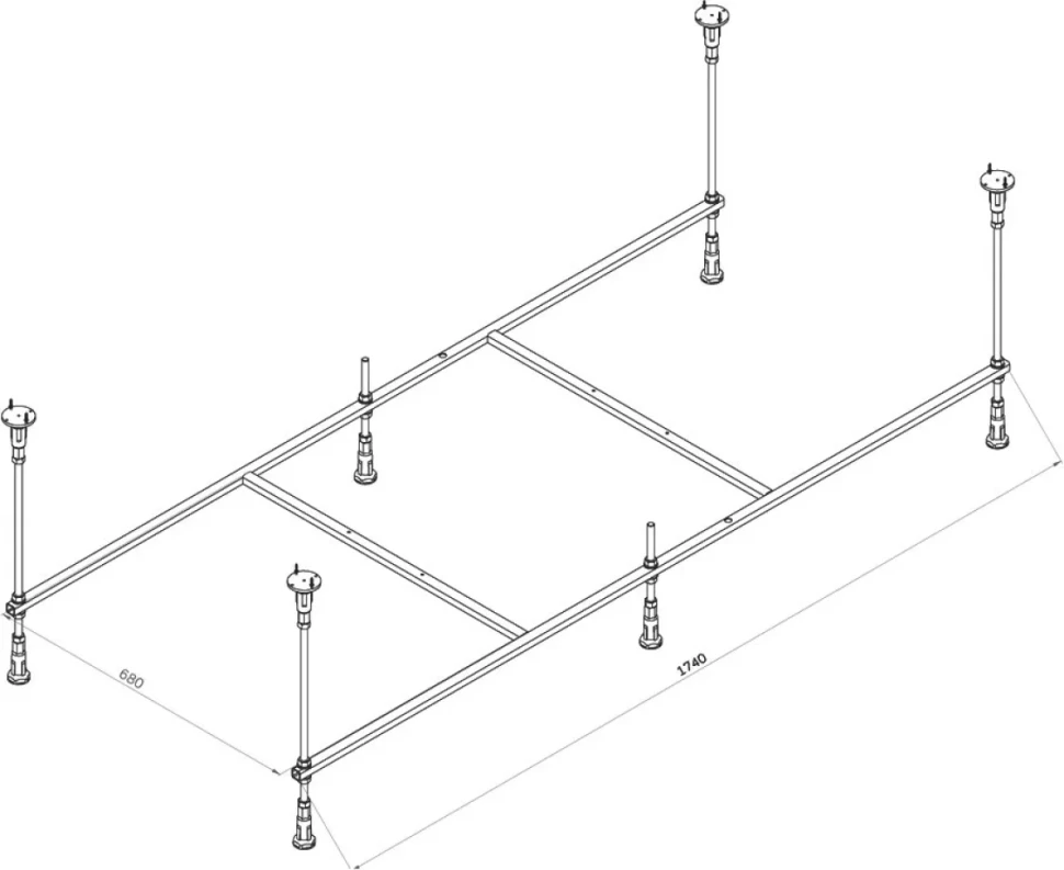 Акриловая ванна AM.PM X-Joy W94A 180x80 см, пристенная, белая, с каркасом
