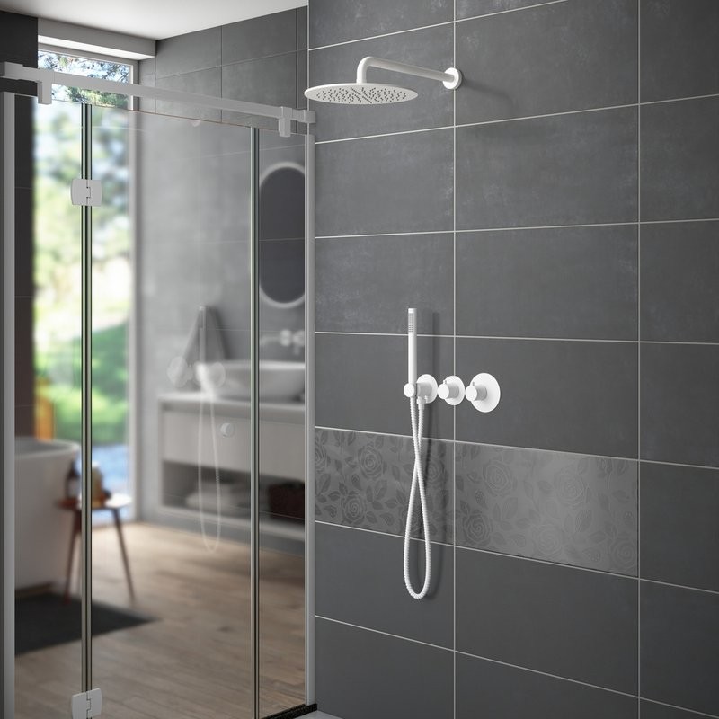 Душевой комплект Timo Saona SX-2359/16SM С ВНУТРЕННЕЙ ЧАСТЬЮ, с термостатом, белый матовый