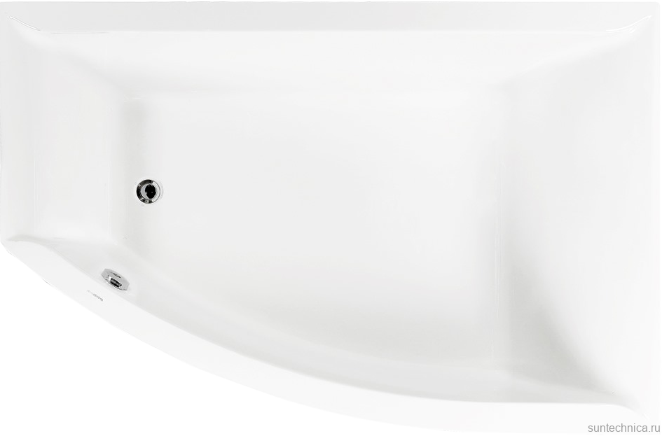 Акриловая ванна Vagnerplast Veronela R 160x105 см, угловая, правая, пристенная, ультрабелая, асимметричная, с каркасом