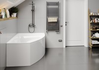 Акриловая ванна Vagnerplast Veronela R 160x105 см, угловая, правая, пристенная, ультрабелая, асимметричная, с каркасом