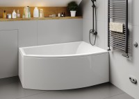 Акриловая ванна Vagnerplast Veronela R 160x105 см, угловая, правая, пристенная, ультрабелая, асимметричная, с каркасом