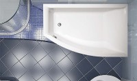 Акриловая ванна Vagnerplast Veronela R 160x105 см, угловая, правая, пристенная, ультрабелая, асимметричная, с каркасом