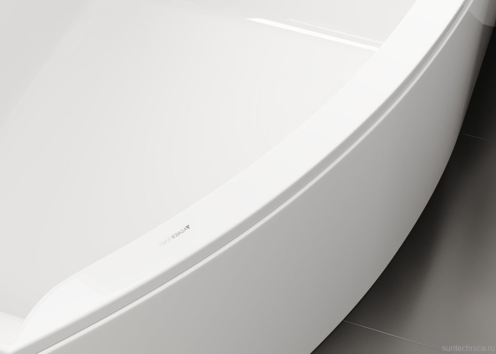 Акриловая ванна Vagnerplast Veronela R 160x105 см, угловая, правая, пристенная, ультрабелая, асимметричная, с каркасом