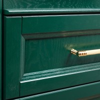 Тумба с раковиной ValenHouse Эстетика 80, зеленая, подвесная, ручки золото