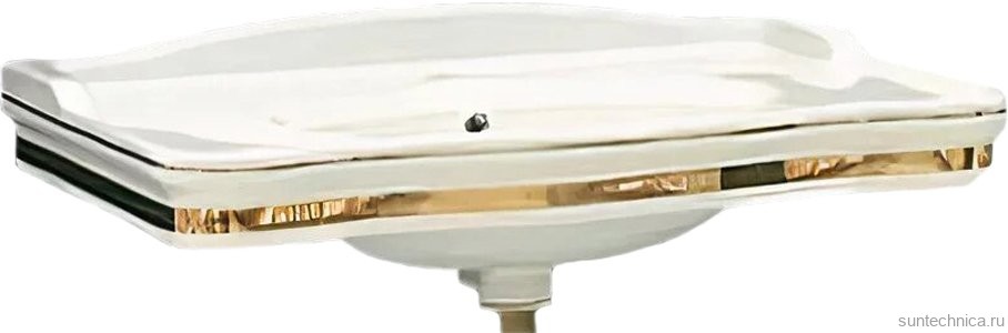 Тумба с раковиной ValenHouse Эстетика 80, зеленая, подвесная, ручки золото