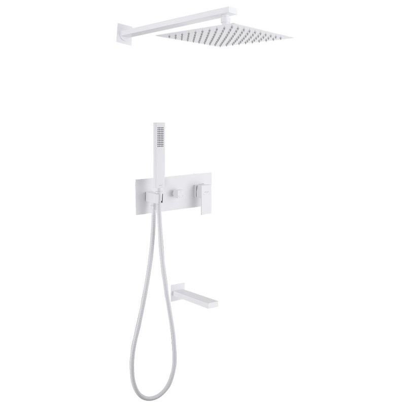 Душевой комплект Abber Daheim AF8217W С ВНУТРЕННЕЙ ЧАСТЬЮ, матовый белый