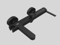 Душевой комплект Смеситель GPD Gildo MBB165-S черный + Гарнитур DST56-S черный матовый