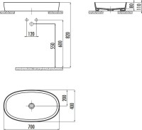 Накладная раковина Creavit Loop LP170-00CB00E-0000 белая глянцевая