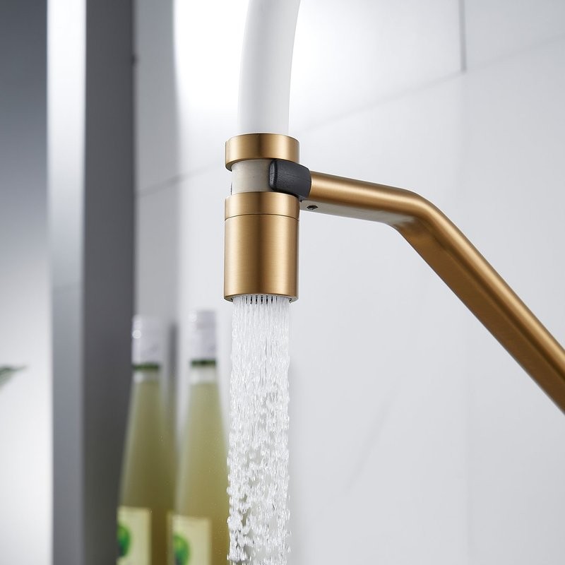 Смеситель для кухни Shevanik S343G-1 золотой сатин