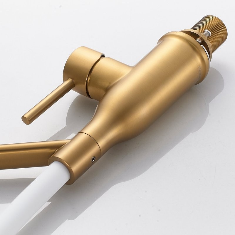 Смеситель для кухни Shevanik S343G-1 золотой сатин