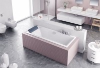 Акриловая ванна Excellent Pryzmat Slim 170x75 см, встраиваемая, белая, с каркасом