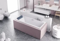 Акриловая ванна Excellent Pryzmat Slim 170x75 см, встраиваемая, белая, с каркасом