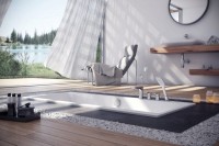 Акриловая ванна Excellent Pryzmat Slim 170x75 см, встраиваемая, белая, с каркасом