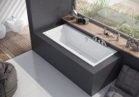Акриловая ванна Excellent Pryzmat Slim 170x75 см, встраиваемая, белая, с каркасом