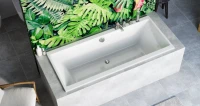 Акриловая ванна Excellent Pryzmat Slim 170x75 см, встраиваемая, белая, с каркасом