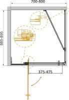 Душевой уголок Cezares Slider AH 1 70/80 90 C NERO