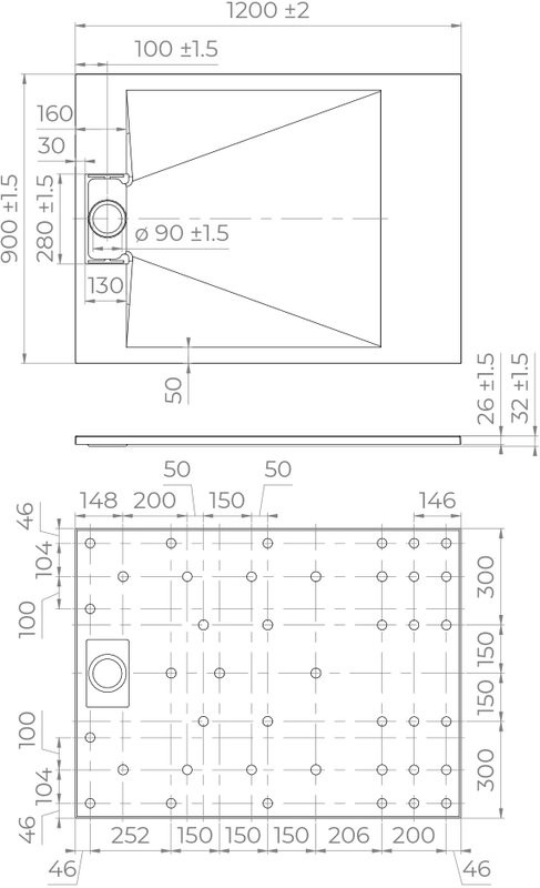 Поддон для душа RGW TUS W 120x90