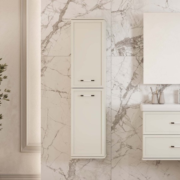 Шкаф пенал для ванной AQUATON Нео Классика 35 белый камень