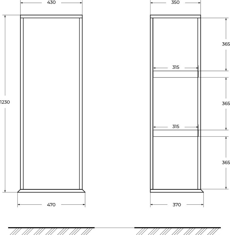 Шкаф-пенал для ванной Cezares Idra 50 универсальный, verde opaco