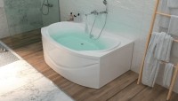 Акриловая ванна Marka One Sirakusa new 190x120 см, пристенная, белая, овальная, с каркасом