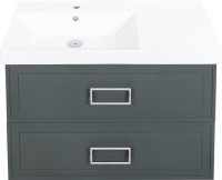 Мебель для ванной комнаты La Fenice Cubo Twin 90 L серая, ручки белые