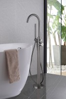 Напольный смеситель для ванны с душем Abber Wasser Kreis AF8115NG С ВНУТРЕННЕЙ ЧАСТЬЮ, никель