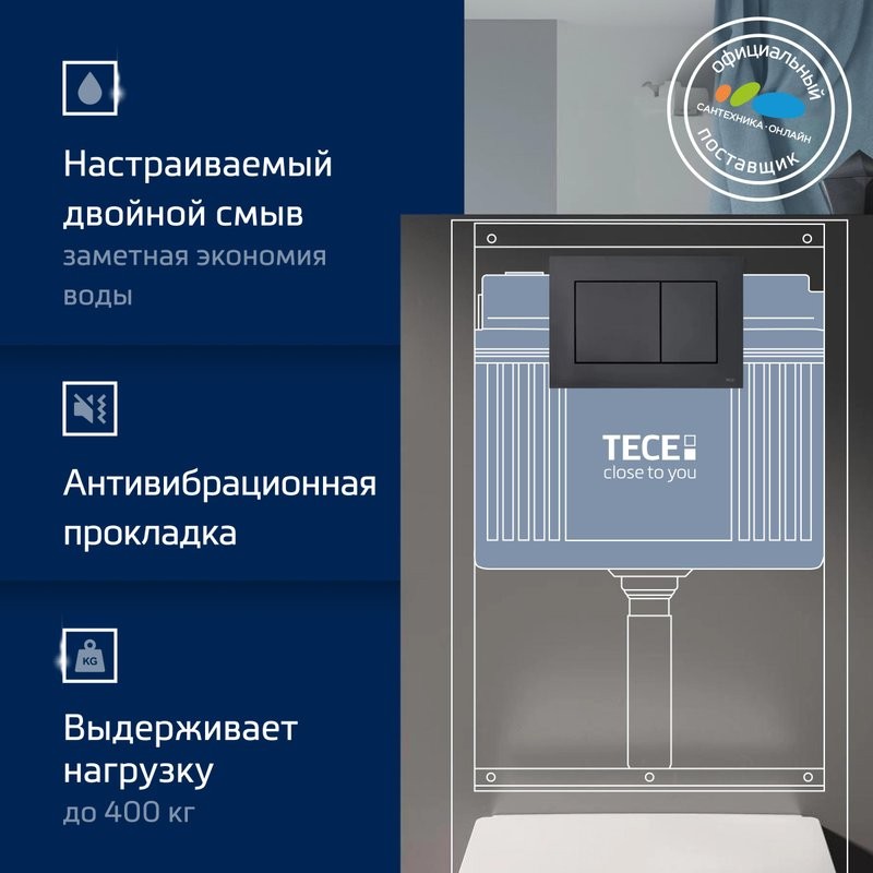 Комплект Унитаз подвесной Aquanet Logan Tornado 340298 безободковый, с микролифтом, глянцевый белый + Инсталляция TECE Now 9400414 4 в 1 с кнопкой смыва