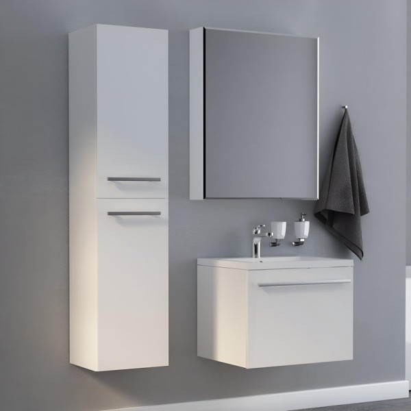 Мебель для ванной комнаты 1MarKa Соната 58П с 1 ящиком, белый глянец