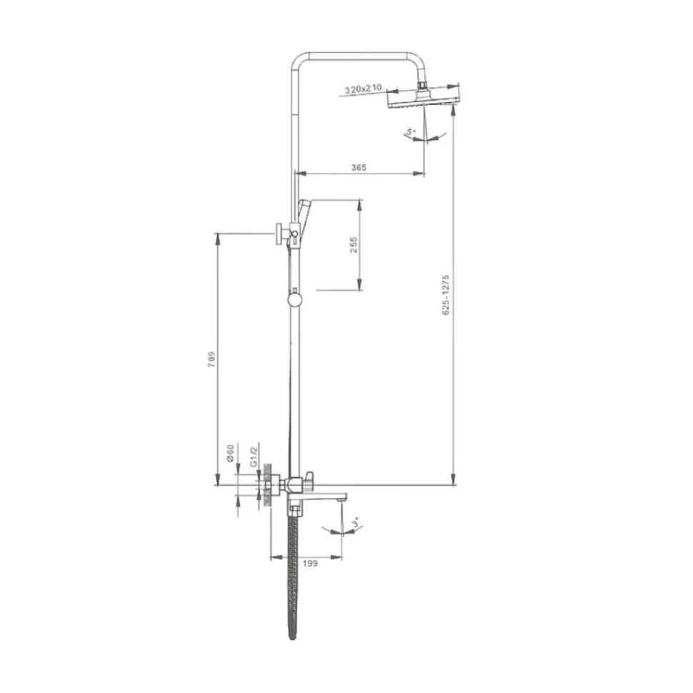 Душевая стойка Splenka S02 S02.24.06 черный