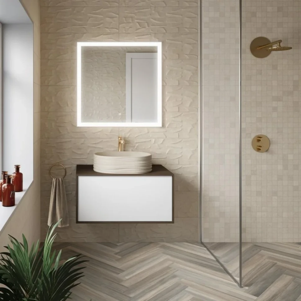 Накладная раковина KERAMA MARAZZI Sabbia 51 матовая песочная, овальная, фаянс