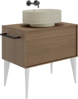 Накладная раковина KERAMA MARAZZI Sabbia 51 матовая песочная, овальная, фаянс