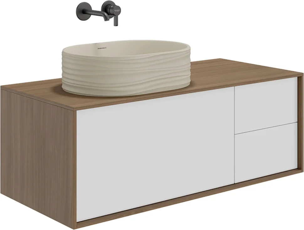 Накладная раковина KERAMA MARAZZI Sabbia 51 матовая песочная, овальная, фаянс