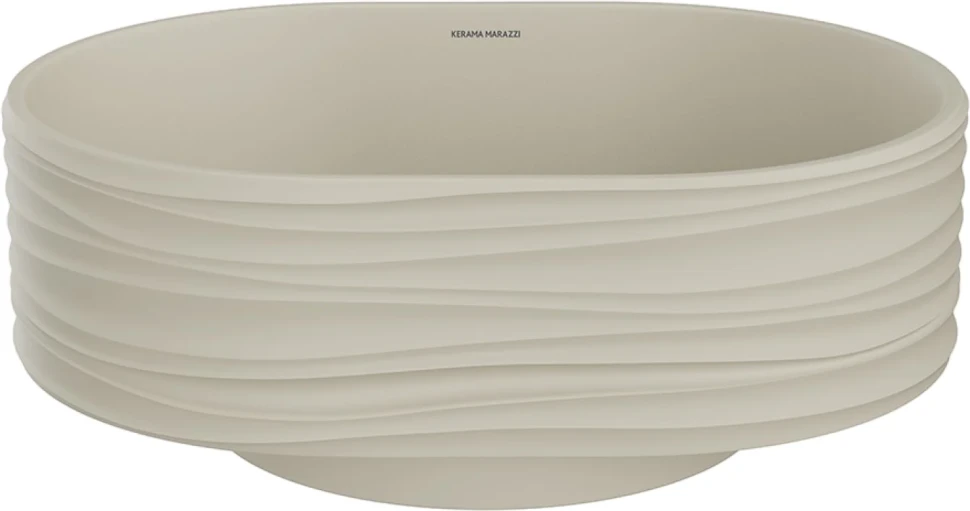 Накладная раковина KERAMA MARAZZI Sabbia 51 матовая песочная, овальная, фаянс