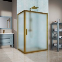 Душевой уголок Kubele DE019 R-MAT-BR 120х100 см, профиль бронза