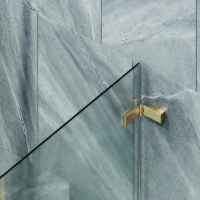 Шторка на ванну Maybahglass MGV-648-3 40 см, профиль золото, стекло сатин