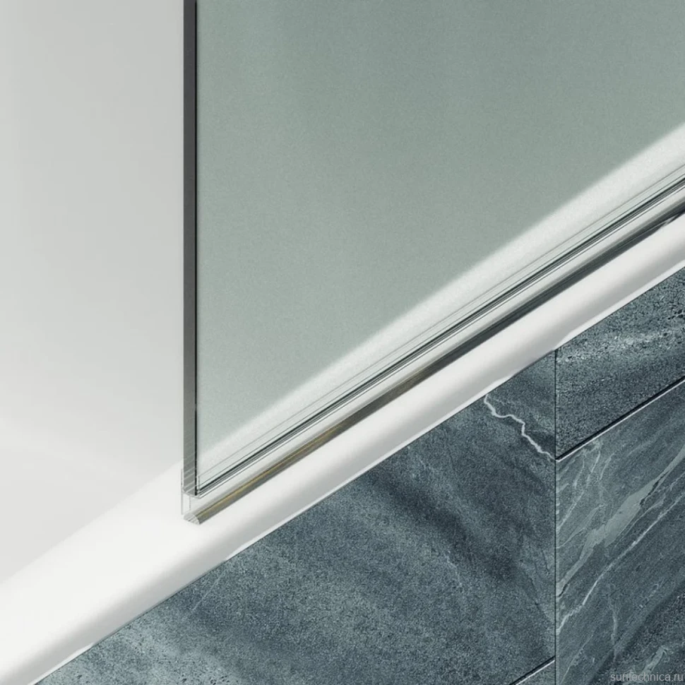 Шторка на ванну Maybahglass MGV-648-3 40 см, профиль золото, стекло сатин