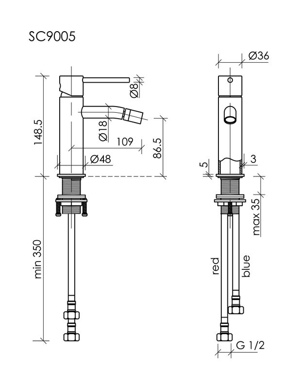Смеситель для биде Sancos Etna, хром, SC9005CH
