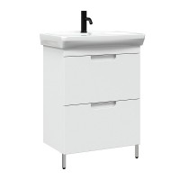 Тумба под раковину без столешницы Belux Н 55-02 белая глянцевая