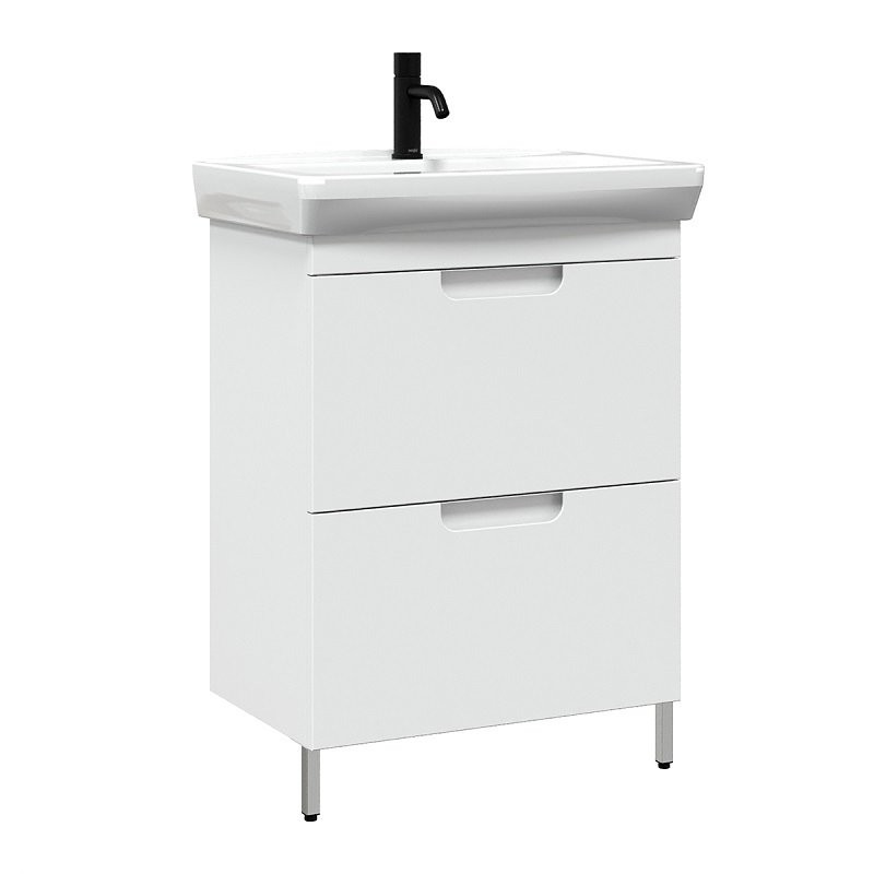 Тумба под раковину без столешницы Belux Н 55-02 белая глянцевая