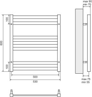 Полотенцесушитель водяной Lemark Bellario П10 50x80