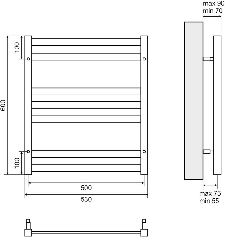 Полотенцесушитель водяной Lemark Bellario П10 50x80
