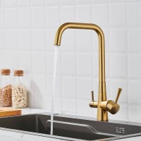 Смеситель для кухни с подключением фильтра Shevanik S528G, золотой сатин Смеситель для кухни с подключением фильтра Shevanik S528G, золотой сатин