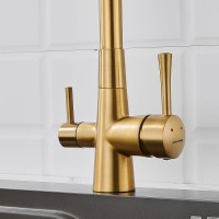 Смеситель для кухни с подключением фильтра Shevanik S528G, золотой сатин Смеситель для кухни с подключением фильтра Shevanik S528G, золотой сатин