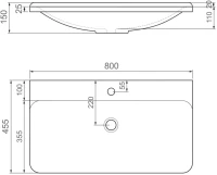 Тумба с раковиной AQUAme S4 80 подвесная, 2 ящика, бежевая
