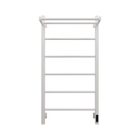 Полотенцесушитель электрический Grota App 530х1000 RAL9016 EL 100x55 см, подключение справа, слева, скрытое подключение справа, матовый белый, лесенка, из стали, с полкой