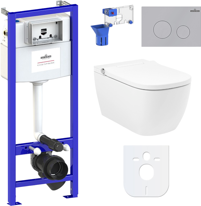Комплект Lavinia Boho Унитаз подвесной Smart V-Clean 3359101R безободковый, с микролифтом + Инсталляция RelFix 38010010 + Кнопка RelFix 380502MC матовый хром + Дозатор RelFix 38040010